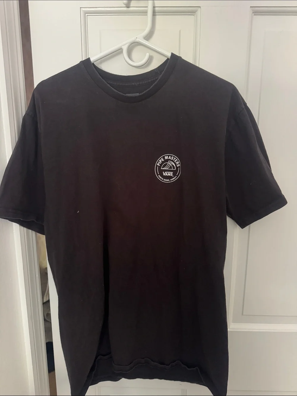 Vans Black Tee with Red and Blue Pipe Masters Graphic Size Large
